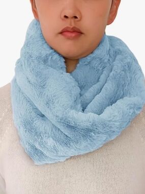 The Accessory Collective Plush Faux Fur Infinity Scarf - Baby Blue Snood